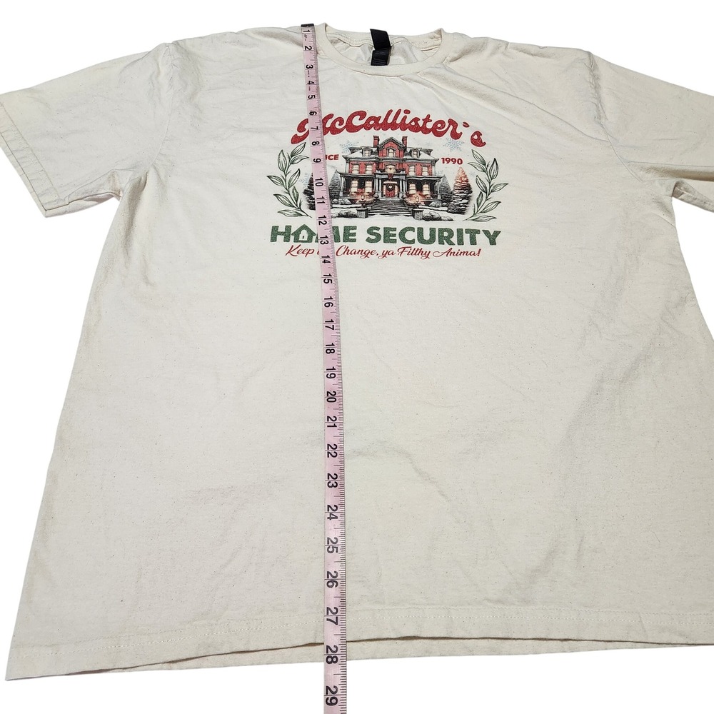 Gildan Softstyle Mccallister Home Security Ivory Graphic T-Shirt Xl Home Alone View 6